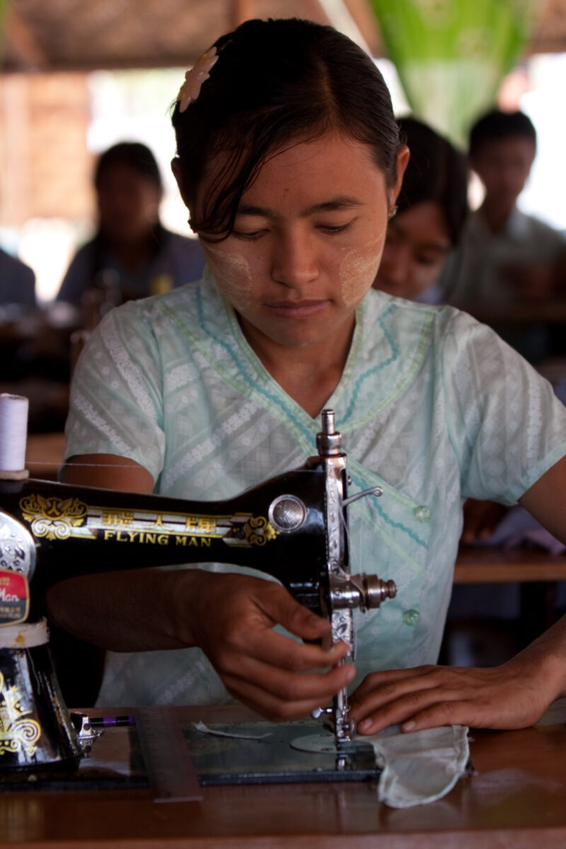 Skills Training in Burma — In a class run by ADRA, women learn the skill of sewing, so that they can start their own small dressmaking business from their ho...