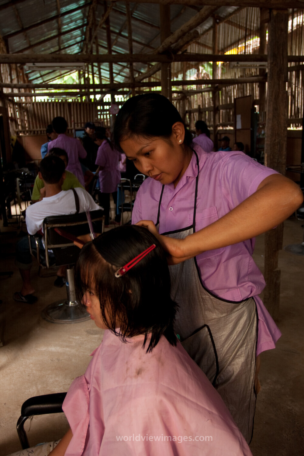 Learning Hairdressing in a Refugee Camp