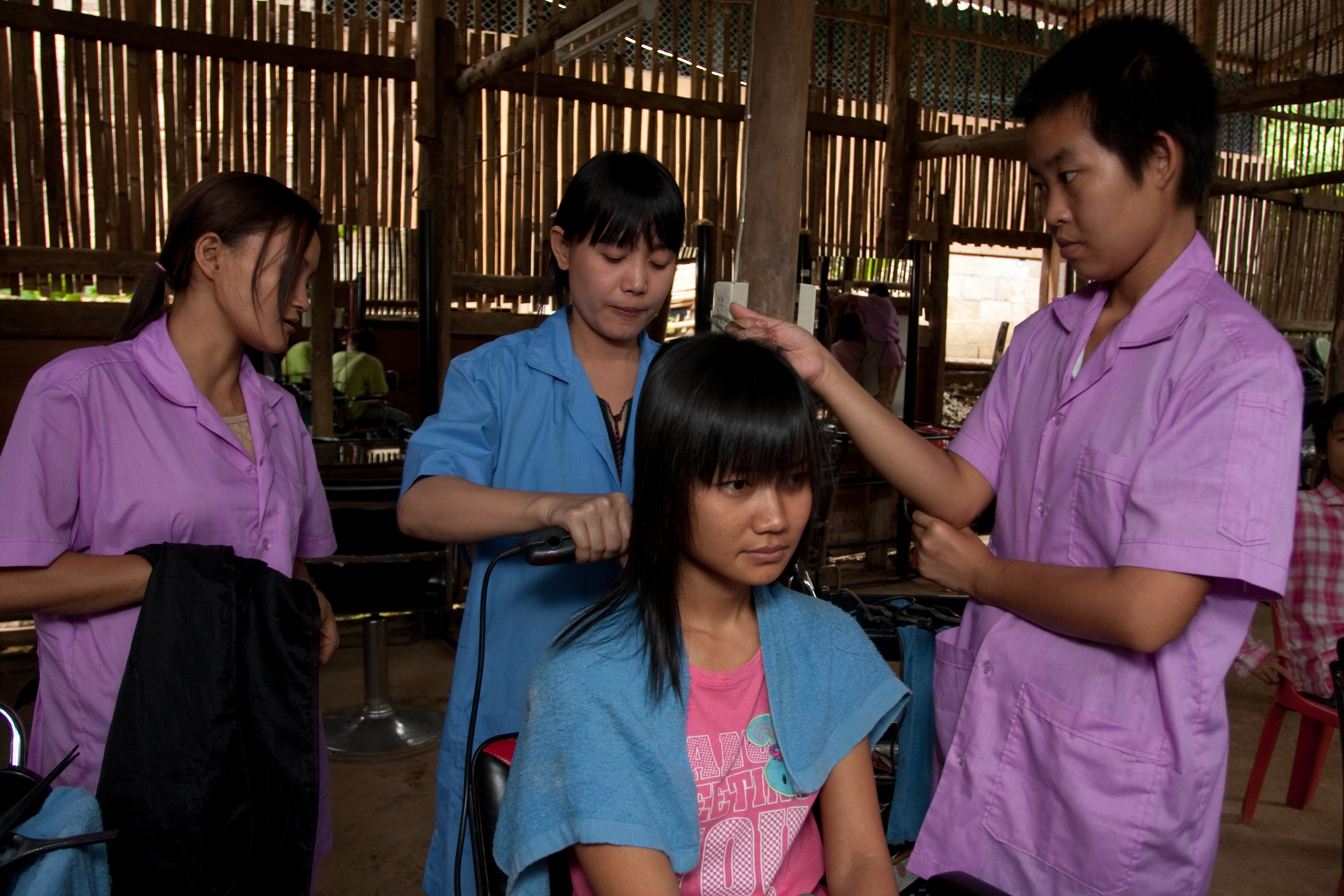 Learning Hairdressing in a Refugee Camp