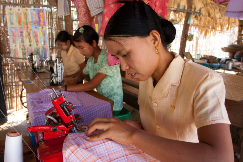 Skills Training in Burma — In a class run by ADRA, women learn the skill of sewing, so that they can start their own small dressmaking business from their ho...