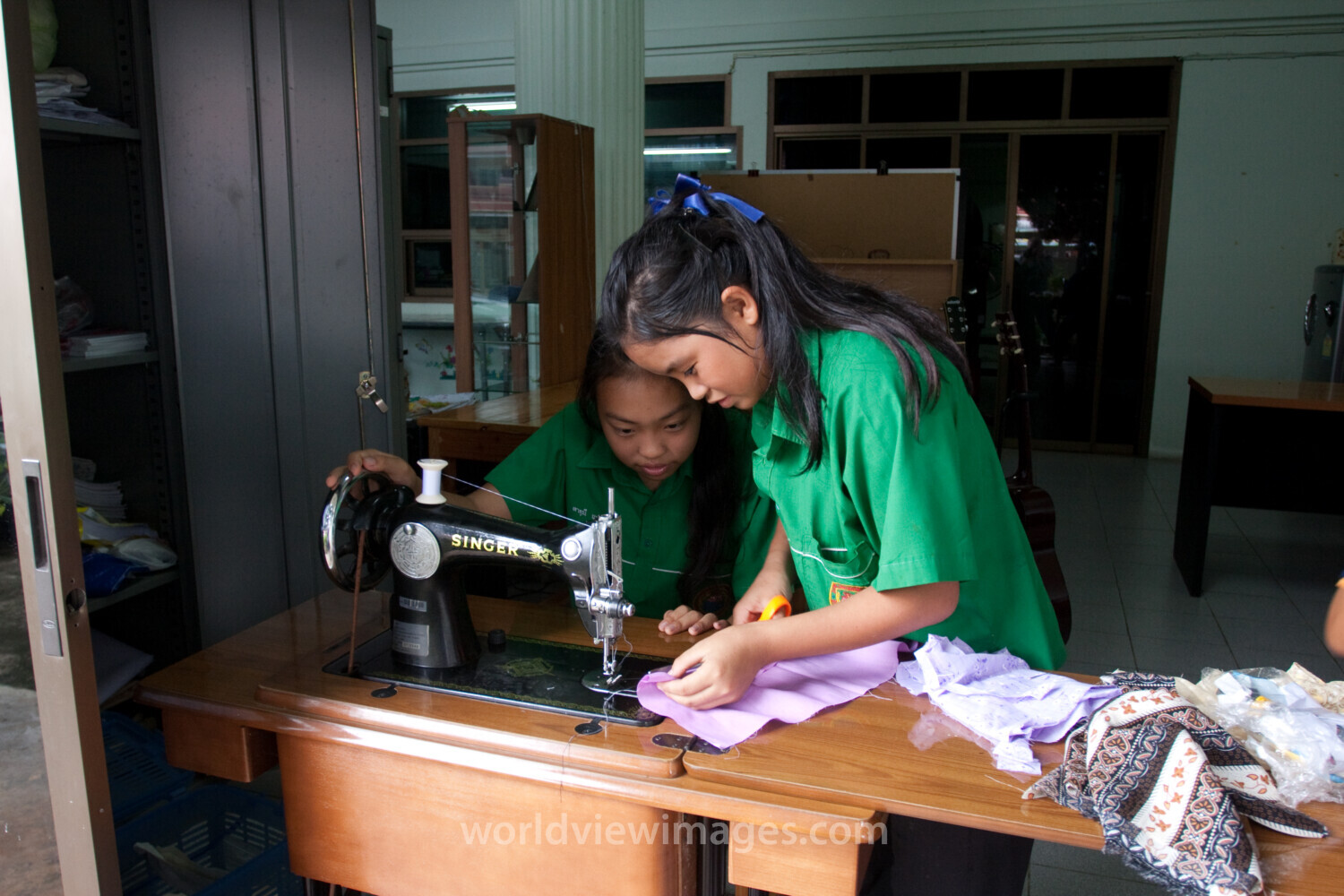 Learning to Sew in thailand