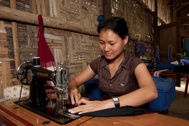 Learning to Sew at a Refugee Camp — In a Karen refugee camp, people have few options for income — Thailand, Karen, refugee, refugees, refugee camp