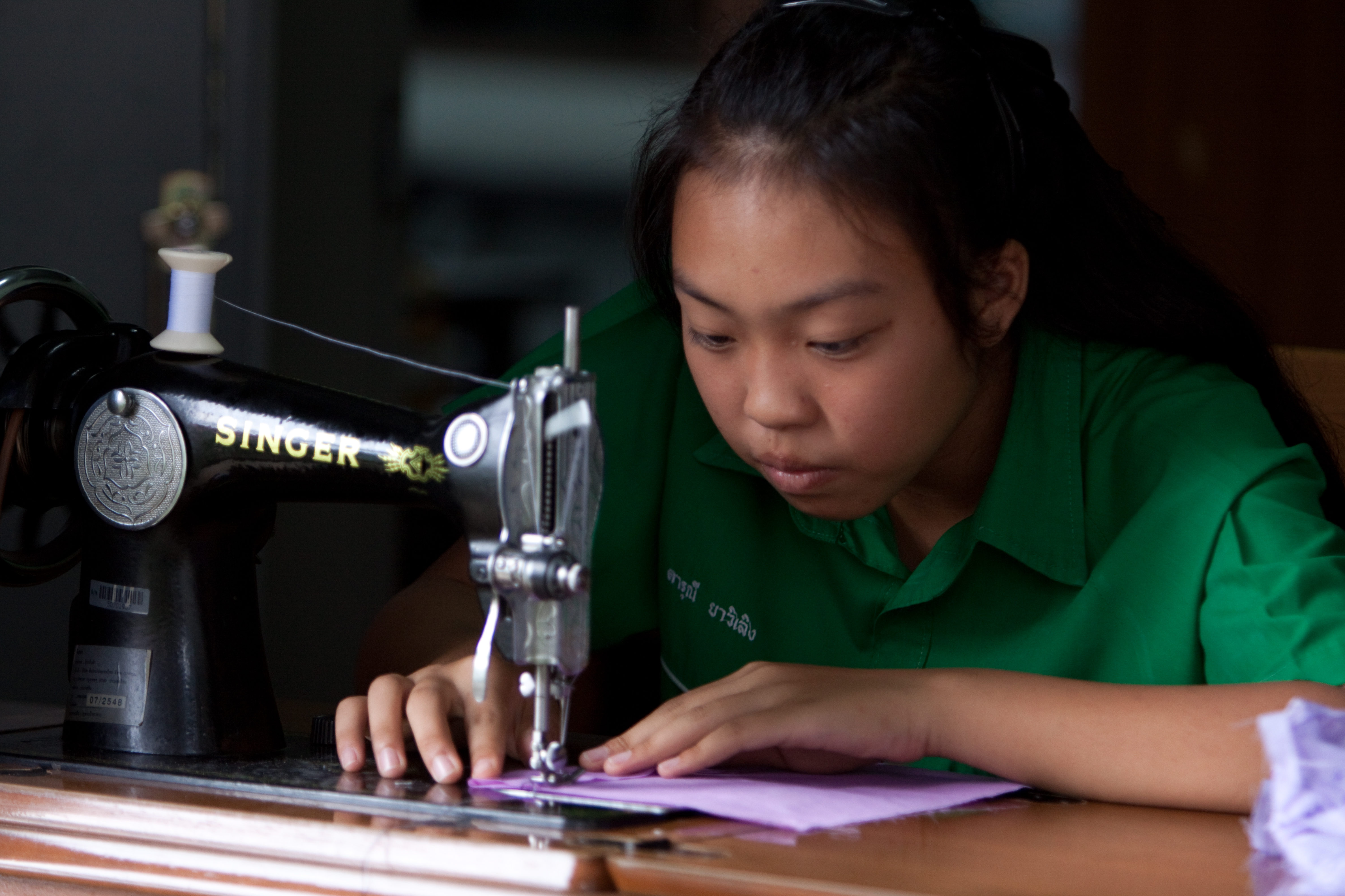 Learning to Sew in thailand