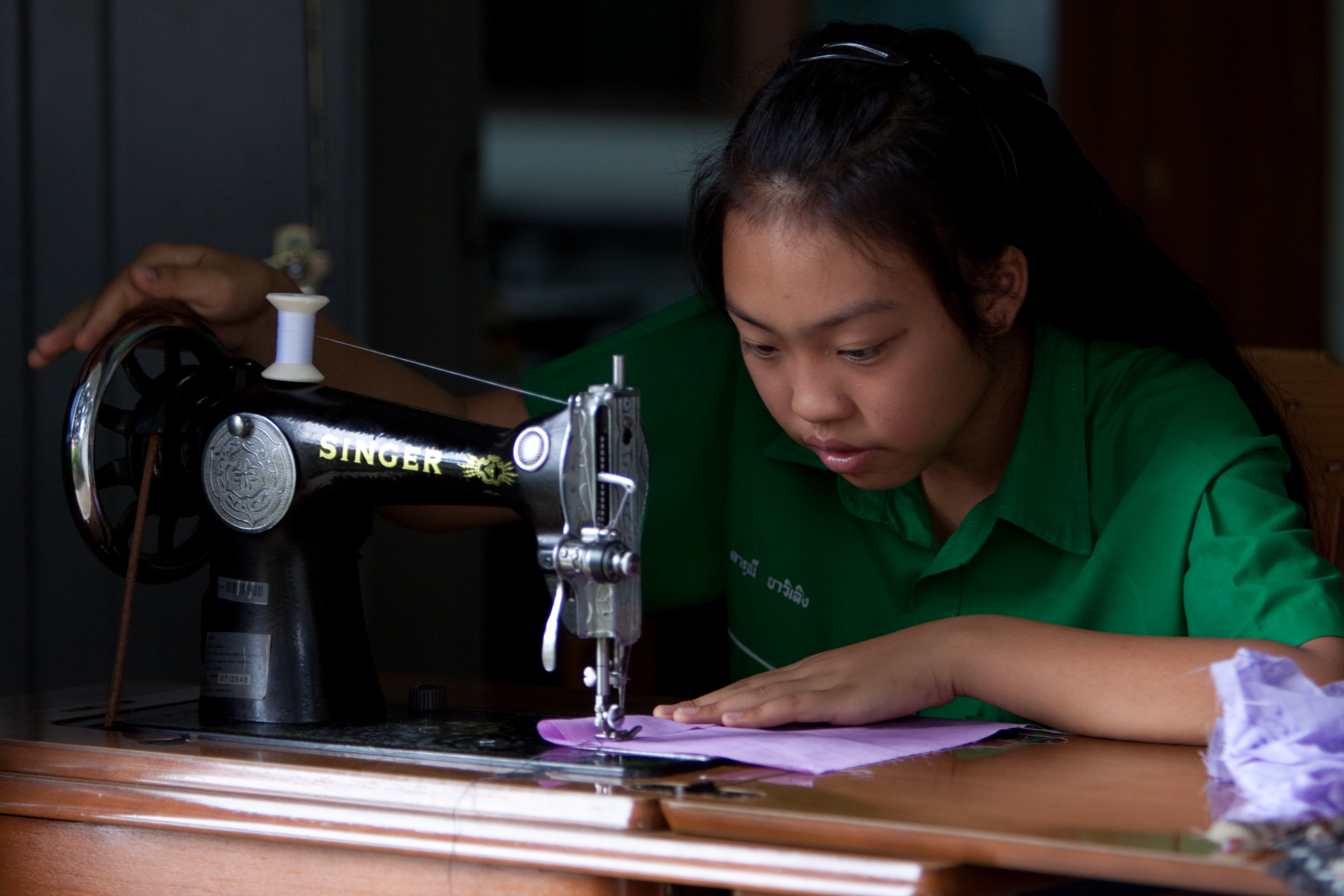 Learning to Sew in thailand