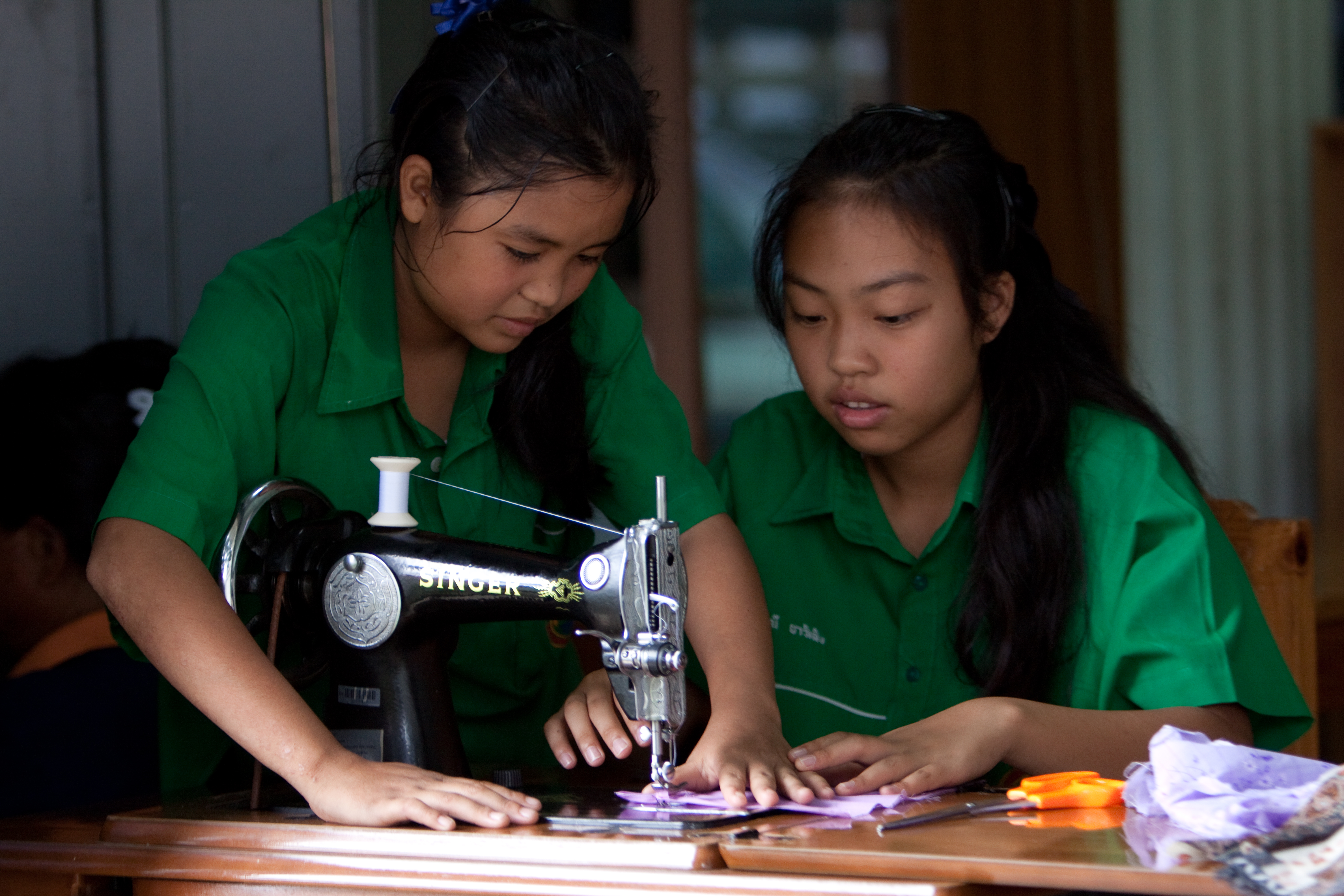 Learning to Sew in thailand