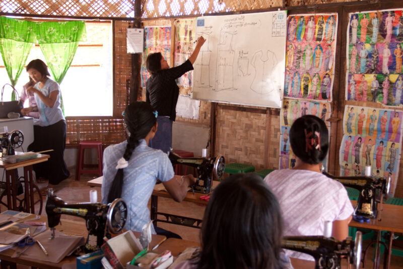 Skills Training in Burma — In a class run by ADRA, women learn the skill of sewing, so that they can start their own small dressmaking business from their ho...