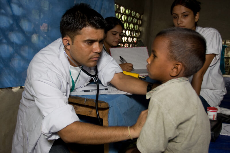 Emergency Medical Response in Nepal — Images with recognizable faces should be used for editorial and educational projects only — Asia, Nepal, Flood, floods,...