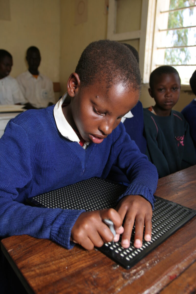 Disabled Child in Tanzania — Children with blindness learn at a special school sponsored by ADRA in Tanzania — Tanzania, Africa, Hanang, disabilities, disabi...