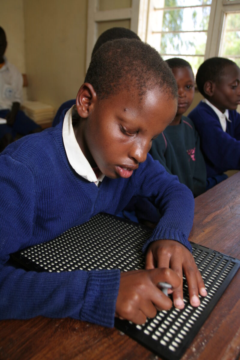 Disabled Child in Tanzania — Children with blindness learn at a special school sponsored by ADRA in Tanzania — Tanzania, Africa, Hanang, disabilities, disabi...