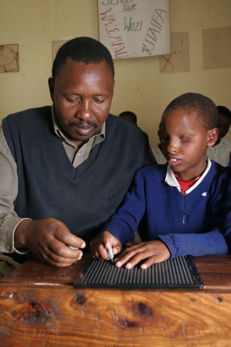 Disabled Child in Tanzania — Children with blindness learn at a special school sponsored by ADRA in Tanzania — Tanzania, Africa, Hanang, disabilities, disabi...