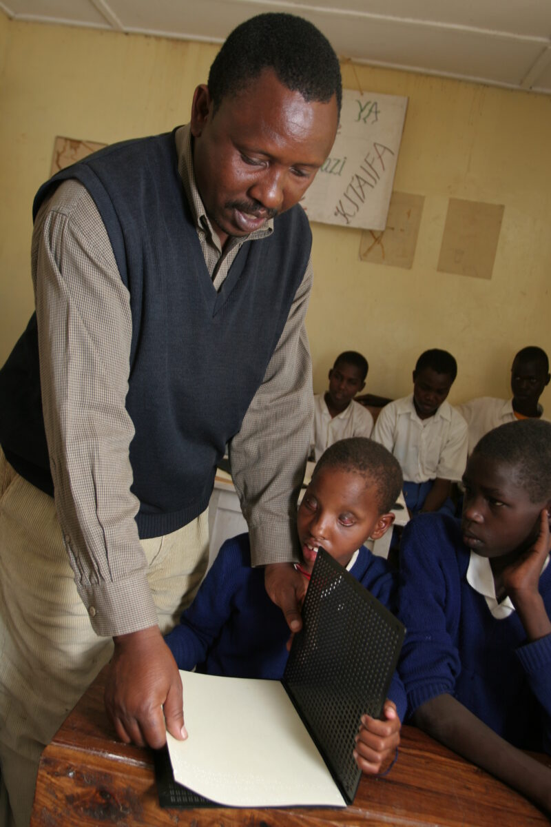 Disabled Child in Tanzania — Children with blindness learn at a special school sponsored by ADRA in Tanzania — Tanzania, Africa, Hanang, disabilities, disabi...