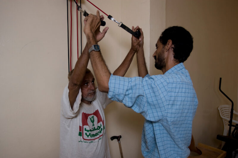 Disabled in Yemen — Man with disability in Yemen gets treatments at a ADRA sponsored clinic in Yemen — Yemen, man, men, disability, Disabilties
