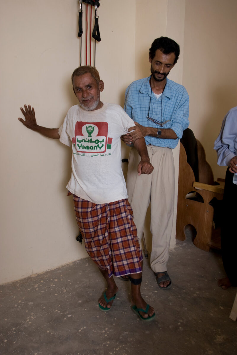 Disabled in Yemen — Man with disability in Yemen gets treatments at a ADRA sponsored clinic in Yemen — Yemen, man, men, disability, Disabilties