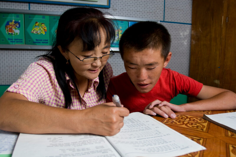 Child in Mongolia with Disability — Children with disabilities in Mongolia get support and encouragment from a program for the disabled in Mongolia, sponsore...
