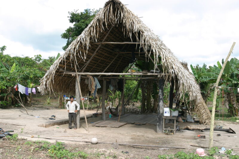 House construction in a Shipibo Village in Peru — ADRA, Peru, Poverty, Shipibo Indians, Ucayali River