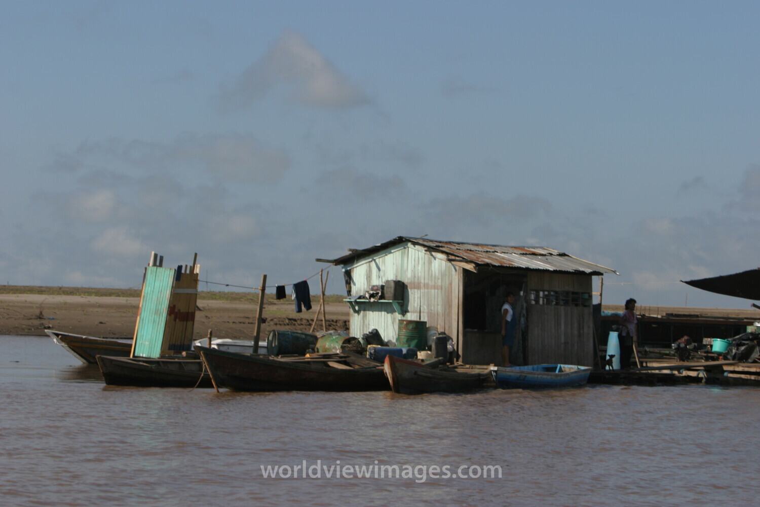 Houseboat on the Ucayali River in Peru