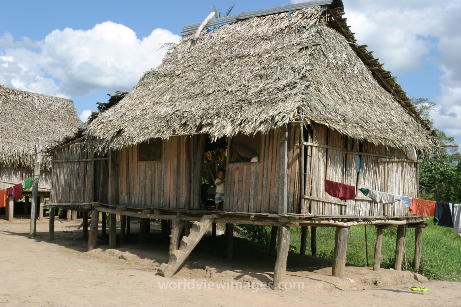 Typical Housing in Shipibo Villages in Peru