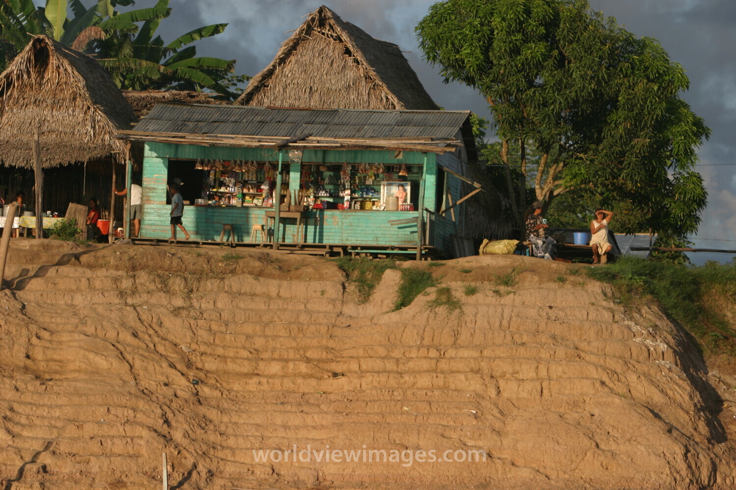 Village on A Riverbank in Peru