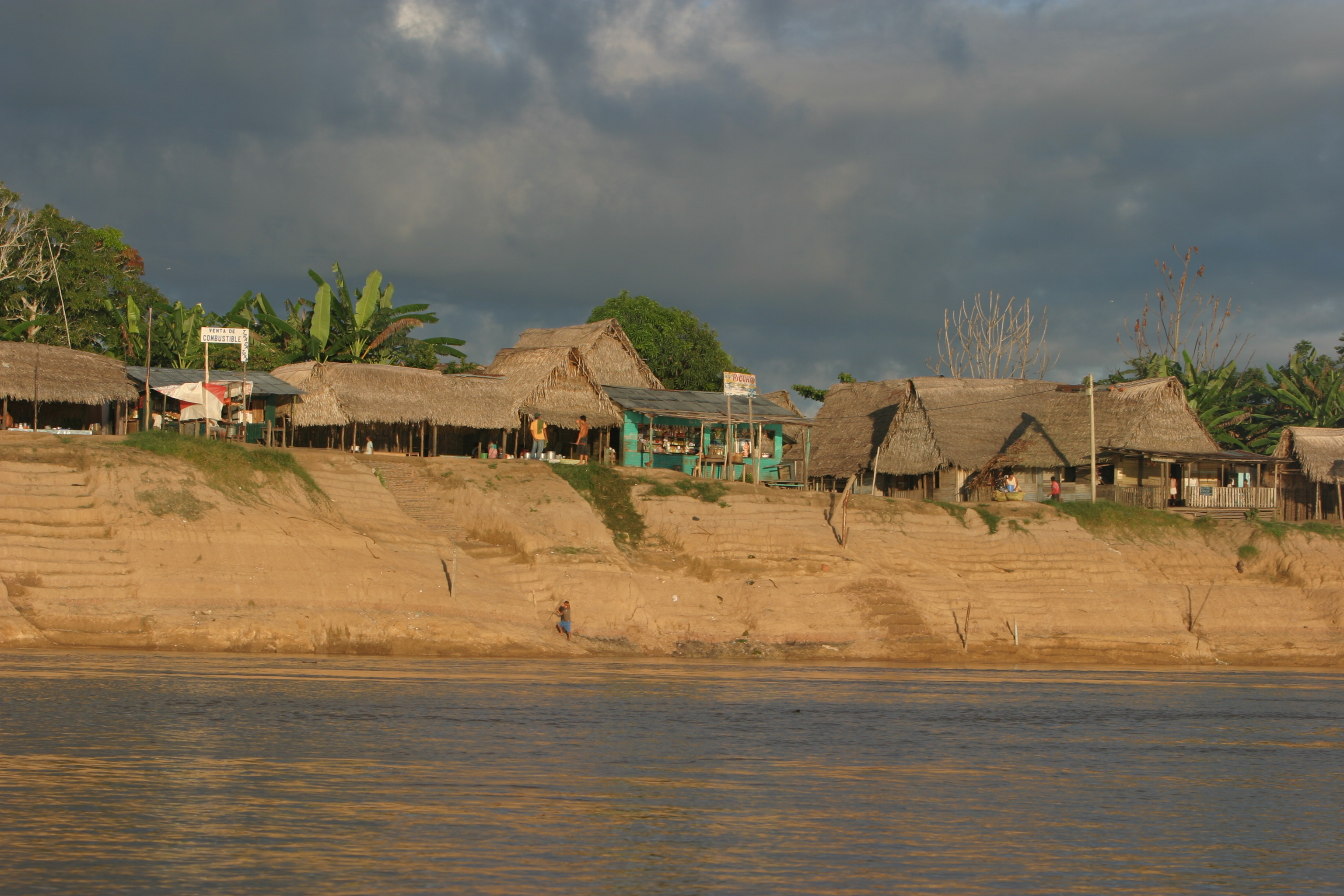 Village on A Riverbank in Peru