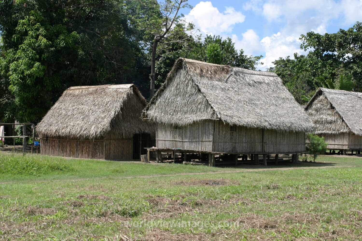 Typical Housing in Shipibo Villages in Peru