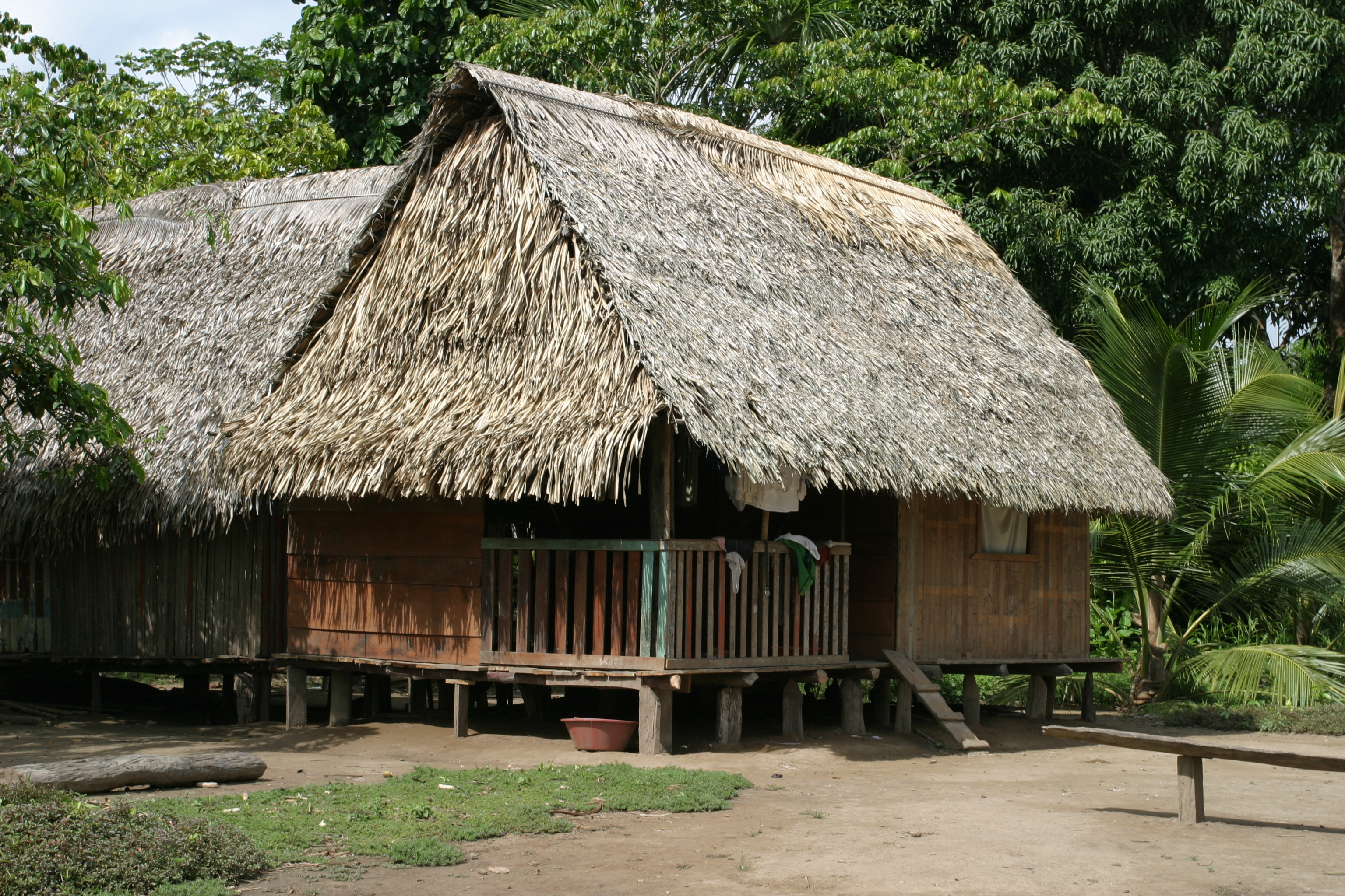 Typical Housing in Shipibo Villages in Peru