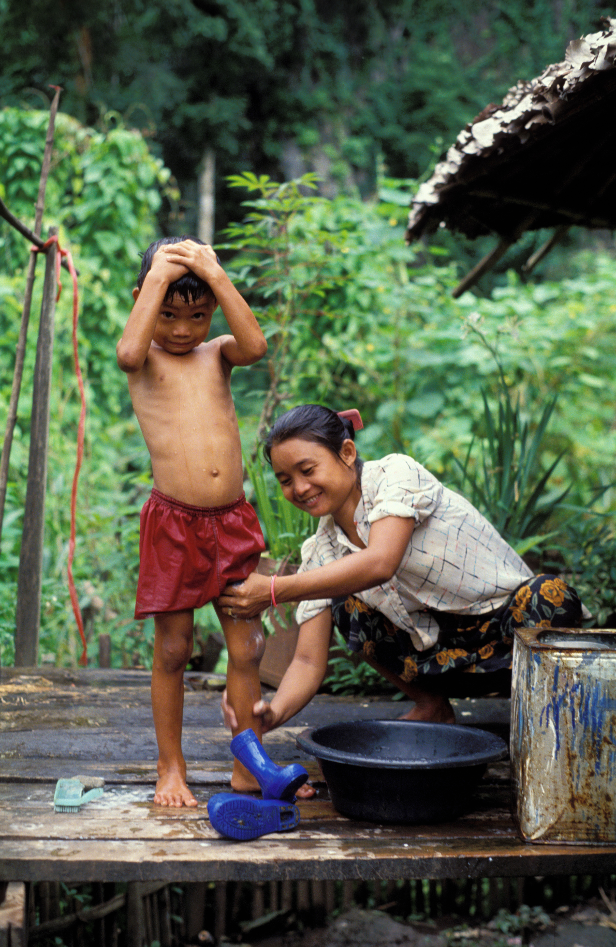 Washing Up in A Refugee Camp
