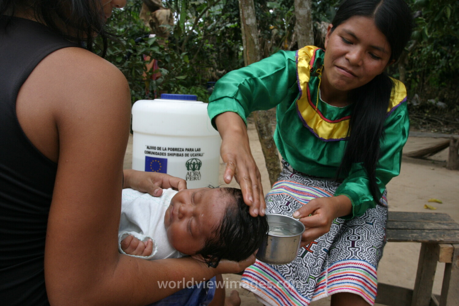 Bathing Baby in Peru
