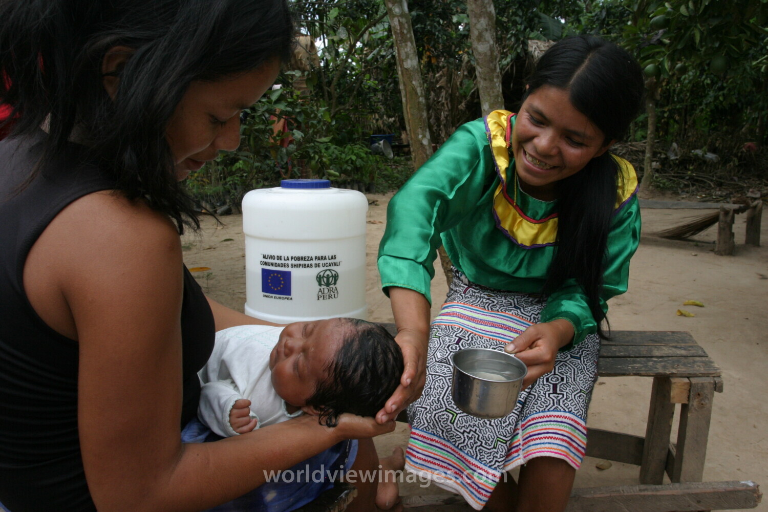 Bathing Baby in Peru