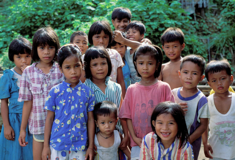 Children in the Philippines — Group of children pose in their rural village in the Philippines — Philippines, children, group