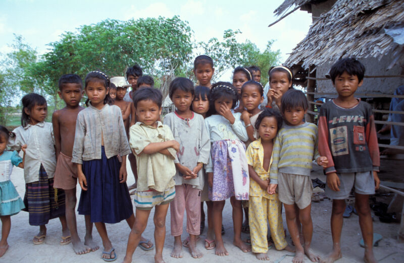 Group of Children in Cambodia — Children of a remote village in Cambodia — Cambodia, children, group, poor, poverty