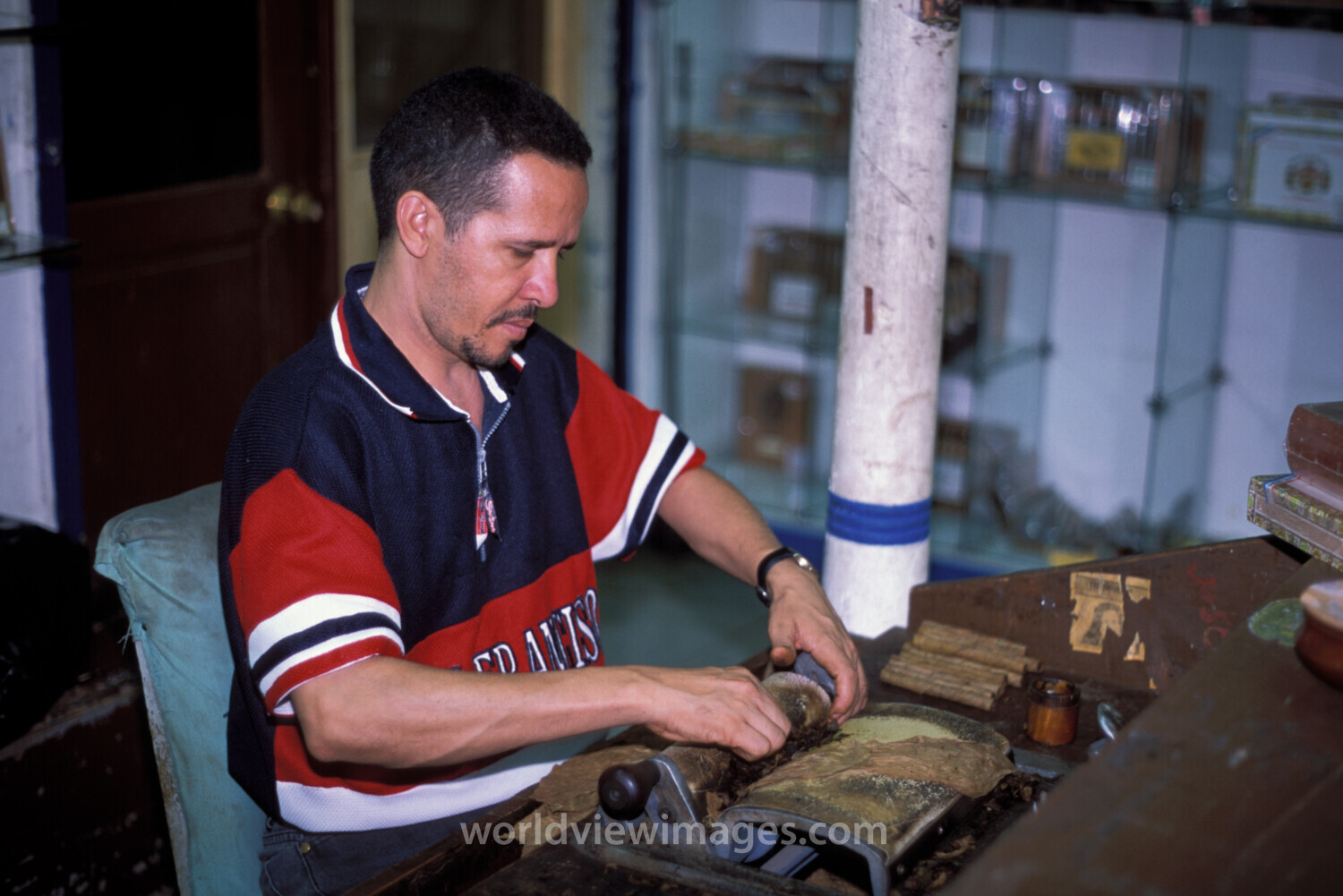 Man Rolls Cigar in Dominican Republic