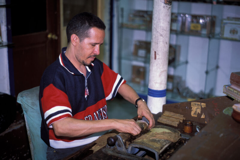 Man Rolls Cigar in Dominican Republic — Man rolls cigars in the Dominican Republic — Dominican Republic, Man, Cigars, industry, work