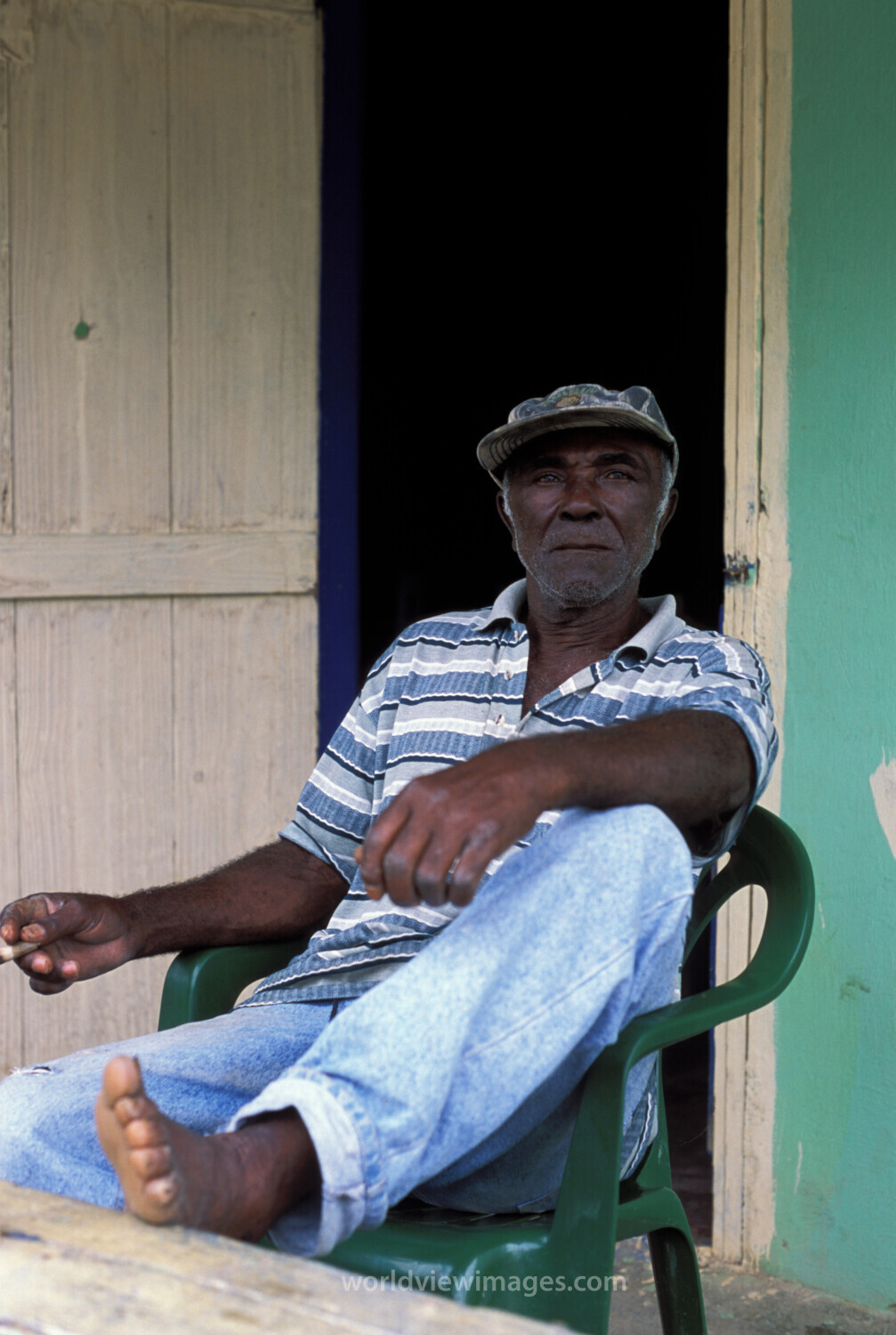 Man in Doorway in Dominican Republic