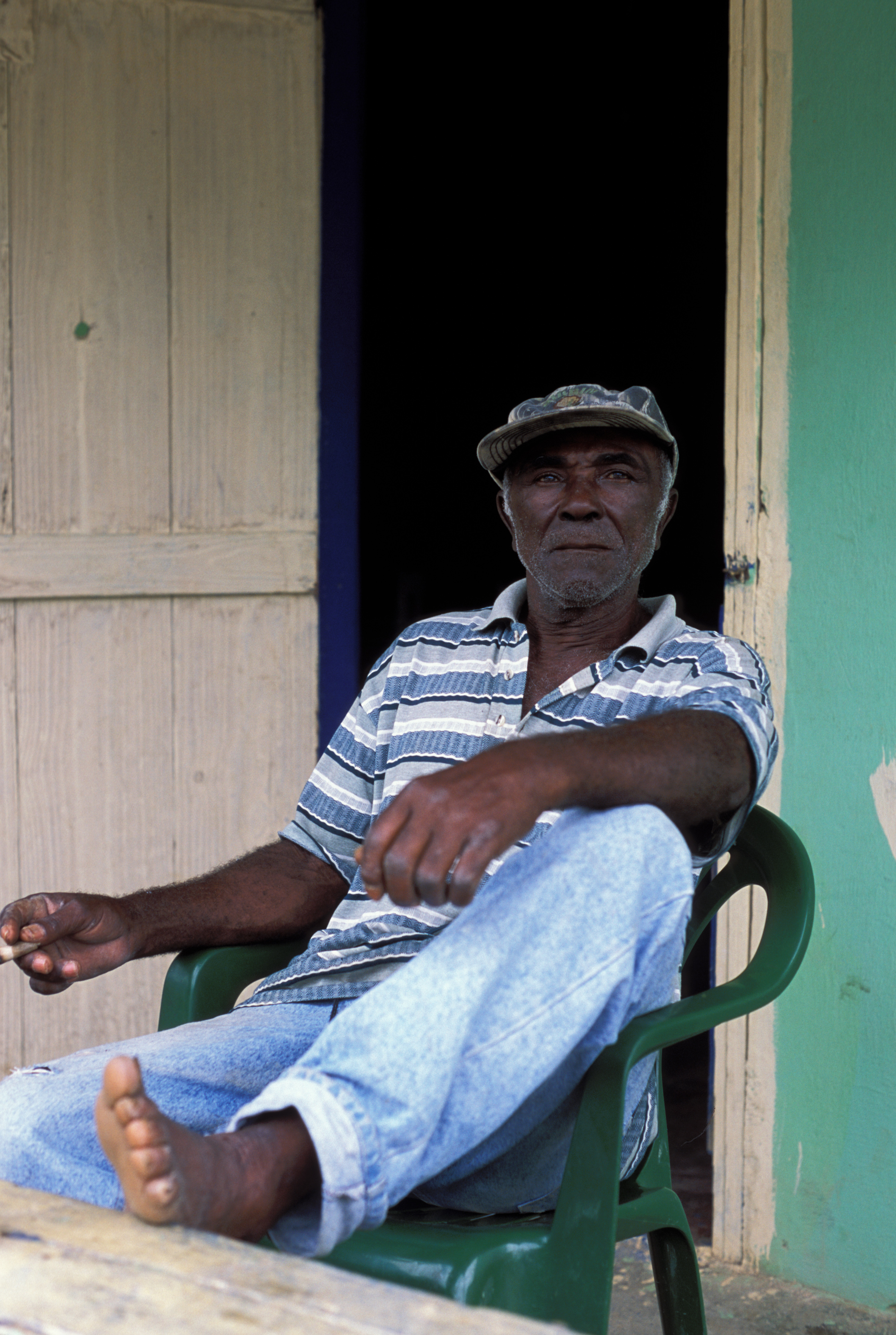Man in Doorway in Dominican Republic