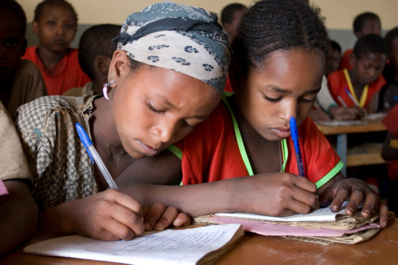 Girl in School in Ethiopia — Children in a remote village in Ethiopia, enjoy their new school, provided by ADRA Norway. — Ethiopia, Africa, African, Africans...