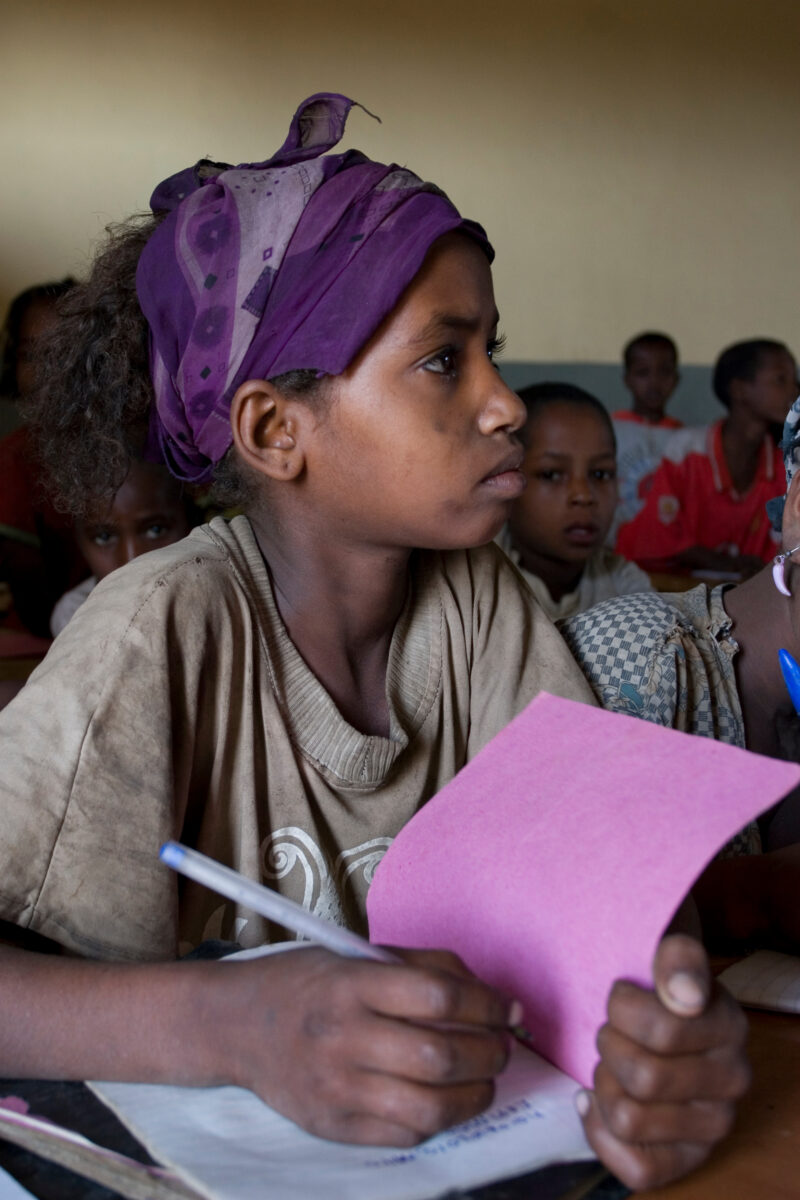 Girl in School in Ethiopia — Children in a remote village in Ethiopia, enjoy their new school, provided by ADRA Norway. — Ethiopia, Africa, African, Africans...