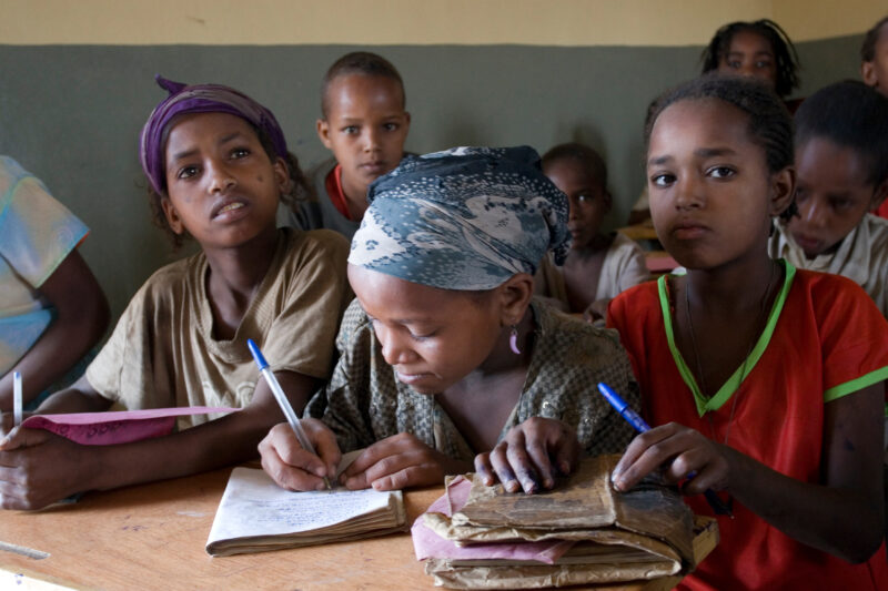 Children in School in Ethiopia — Children in a remote village in Ethiopia, enjoy their new school, provided by ADRA Norway. — Ethiopia, Africa, African, Afri...