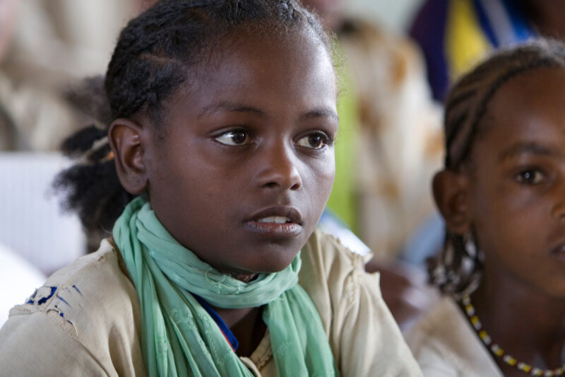 Girl in School in Ethiopia — Children in a remote village in Ethiopia, enjoy their new school, provided by ADRA Norway. — Ethiopia, Africa, African, Africans...