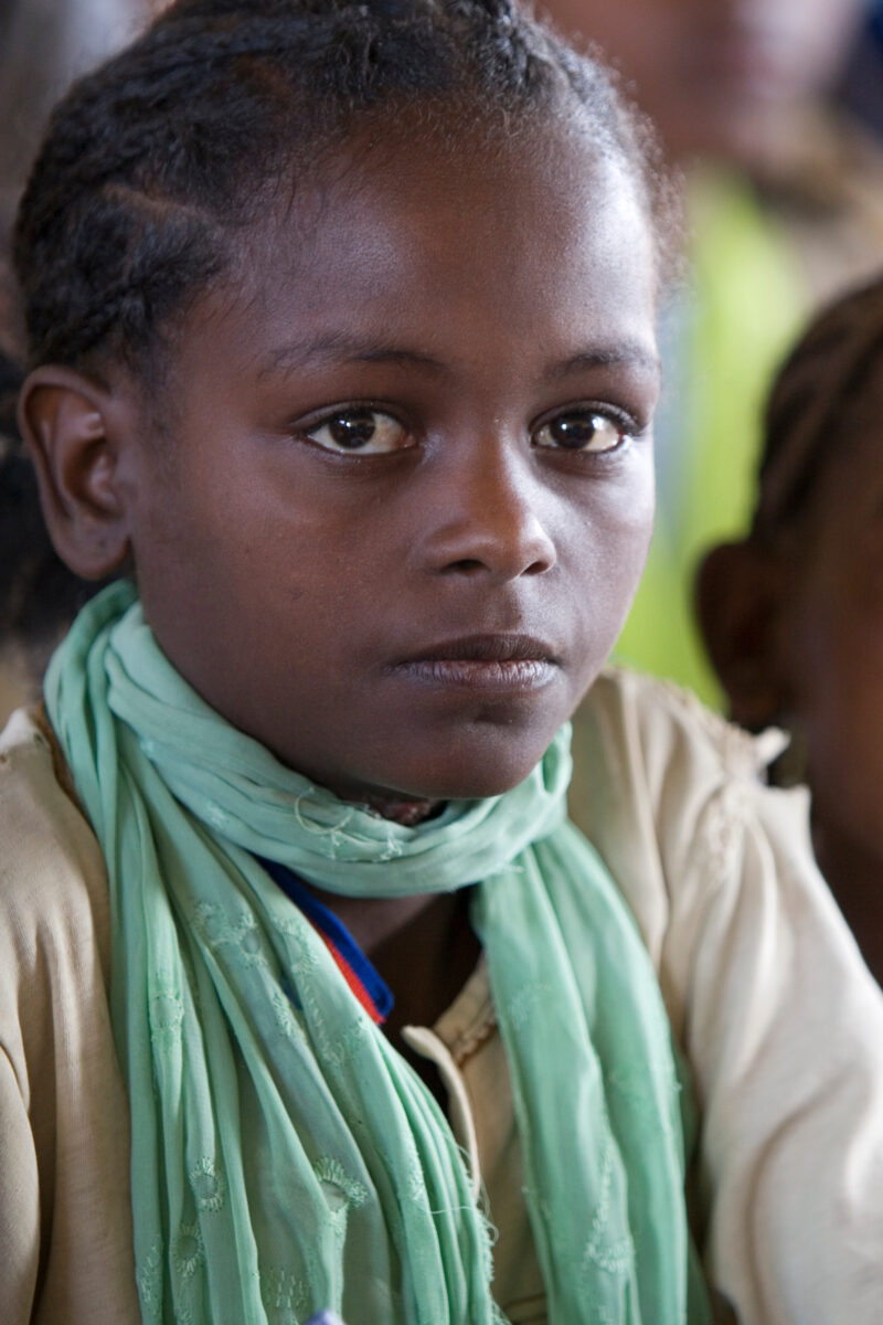Girl in School in Ethiopia — Children in a remote village in Ethiopia, enjoy their new school, provided by ADRA Norway. — Ethiopia, Africa, African, Africans...