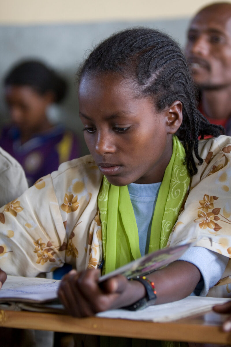 Girl in School in Ethiopia — Children in a remote village in Ethiopia, enjoy their new school, provided by ADRA Norway. — Ethiopia, Africa, African, Africans...
