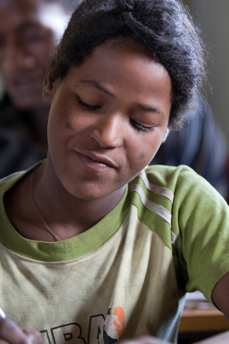 Girl in School in Ethiopia — Children in a remote village in Ethiopia, enjoy their new school, provided by ADRA Norway. — Ethiopia, Africa, African, Africans...