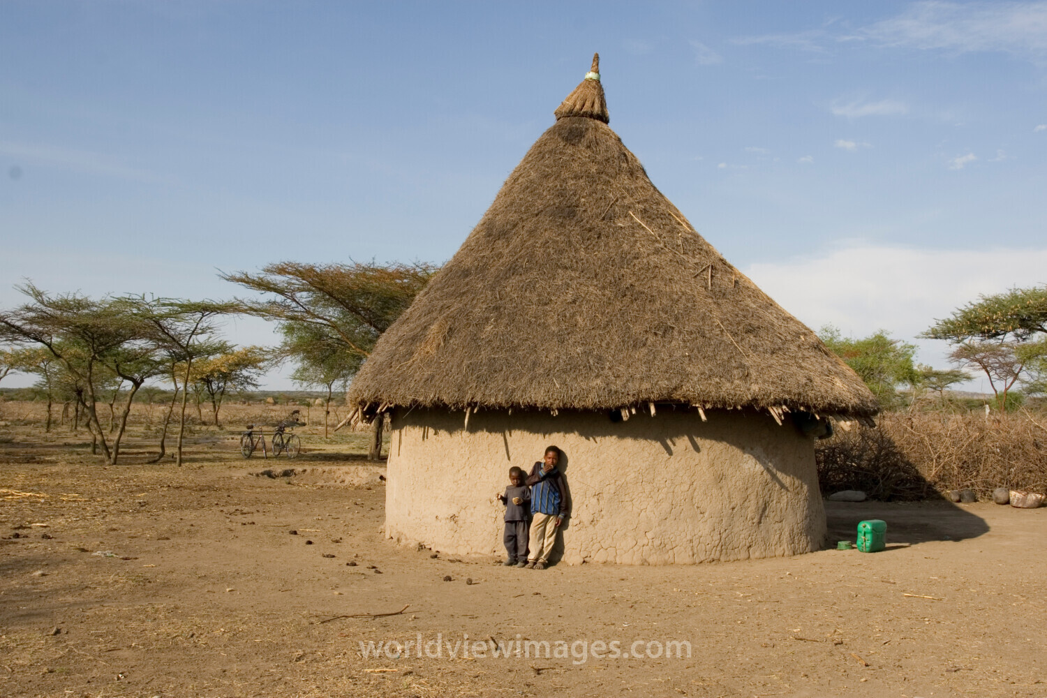 Brothers by thei home in Ethiopia