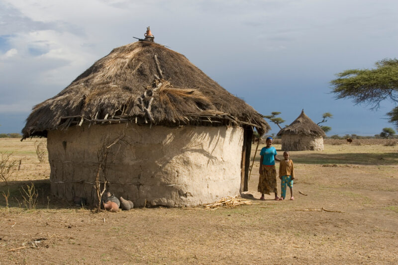 Round Home in Africa — Stock Images of typical round mud huts of rural Ethiopia — Ethiopia, Africa, African, Africans, Ethiopian