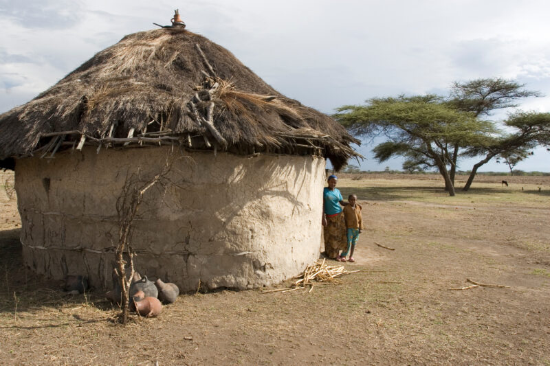 Round Home in Africa — Stock Images of typical round mud huts of rural Ethiopia — Ethiopia, Africa, African, Africans, Ethiopian
