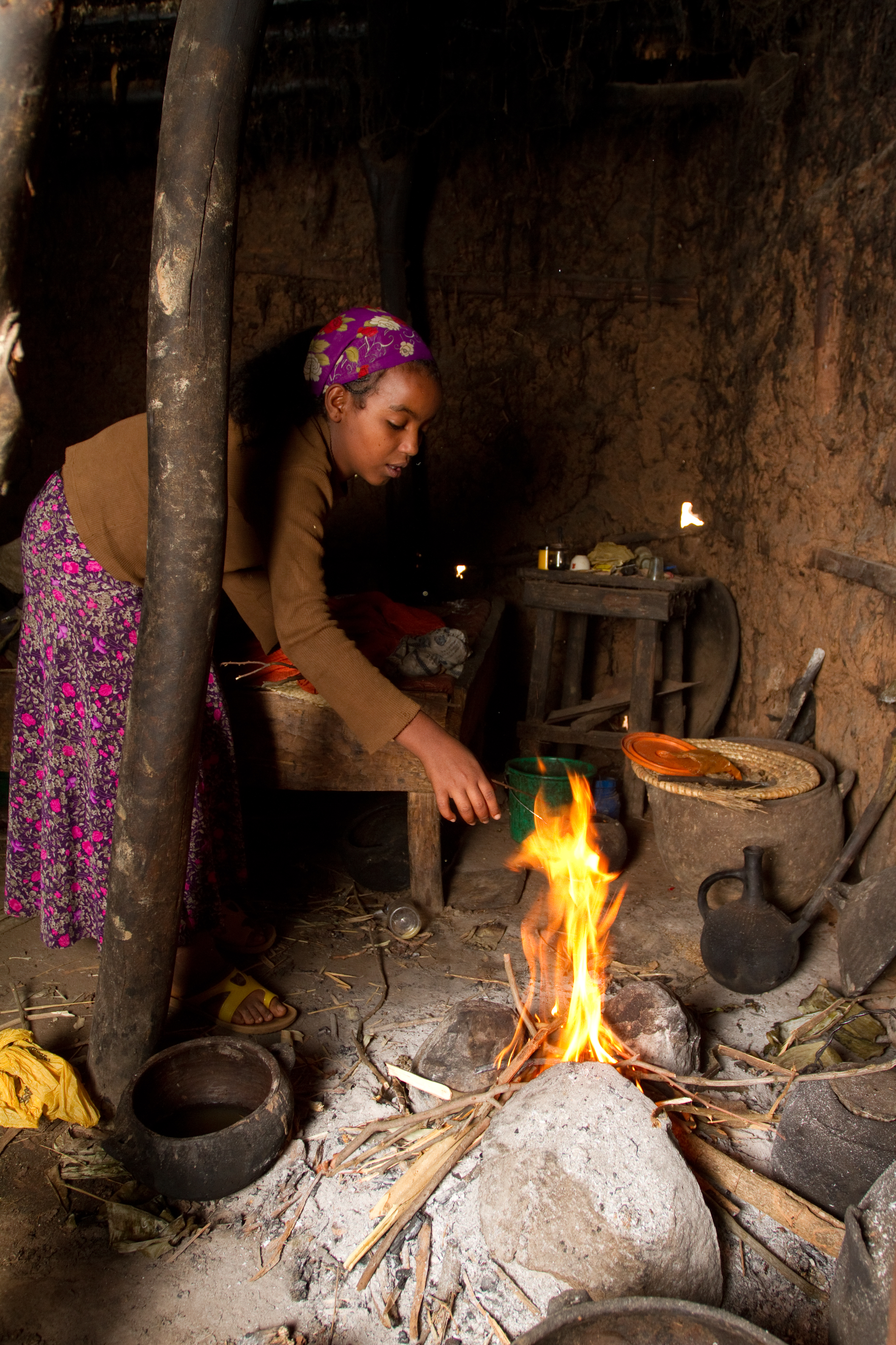 Cooking over a fire in Ethiopia