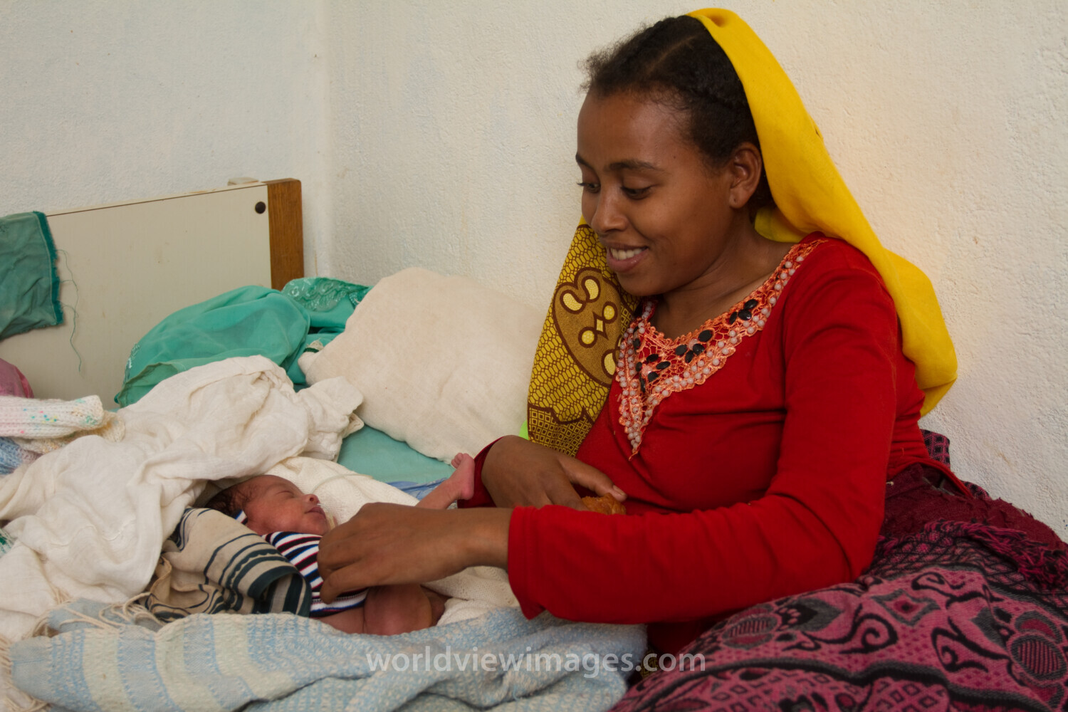 Woman with Baby in Hospital in Ethiopia