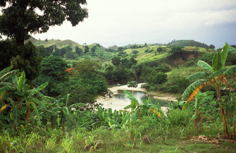 Stock Images of Haiti — Stock Image of Haiti: Haitian Countryside — Haiti, Haitian, fields, river, hills