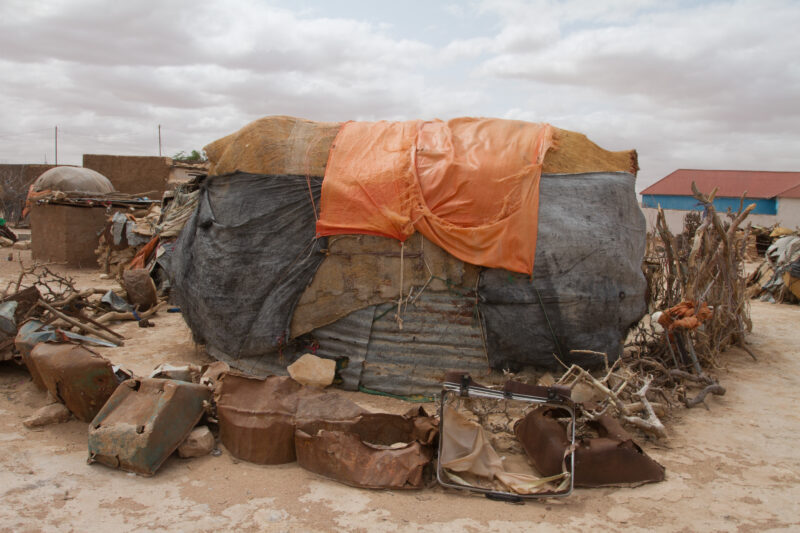 A Time of Drought in Somolia — Shelters set up outside a village that have welcomed in the IDPs that had lost their source of income and survival in the drou...