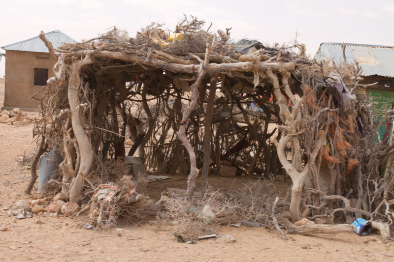A Time of Drought in Somolia — Shelters set up outside a village that have welcomed in the IDPs that had lost their source of income and survival in the drou...