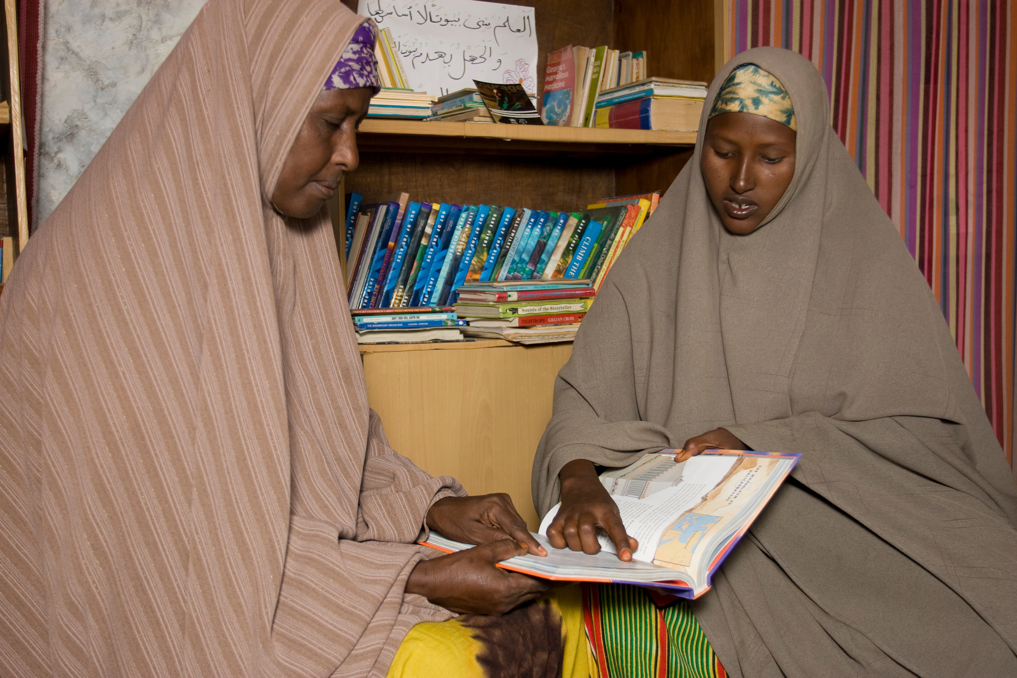 Library at a refugee Camp